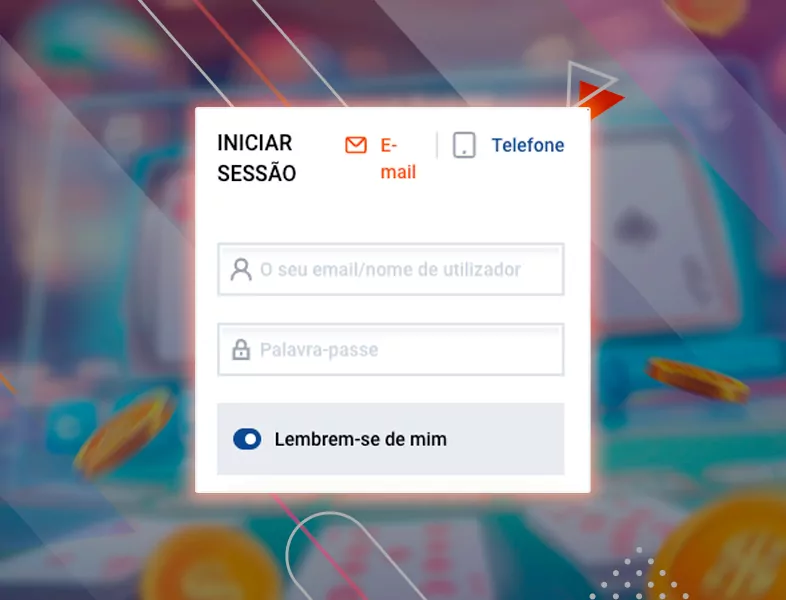 Introduzir os dados de início de sessão da conta pessoal